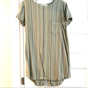 Cloth & Stone Green + Blue Striped Dress
